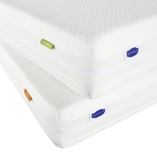 Stacked Somnium firm and regular mattresses